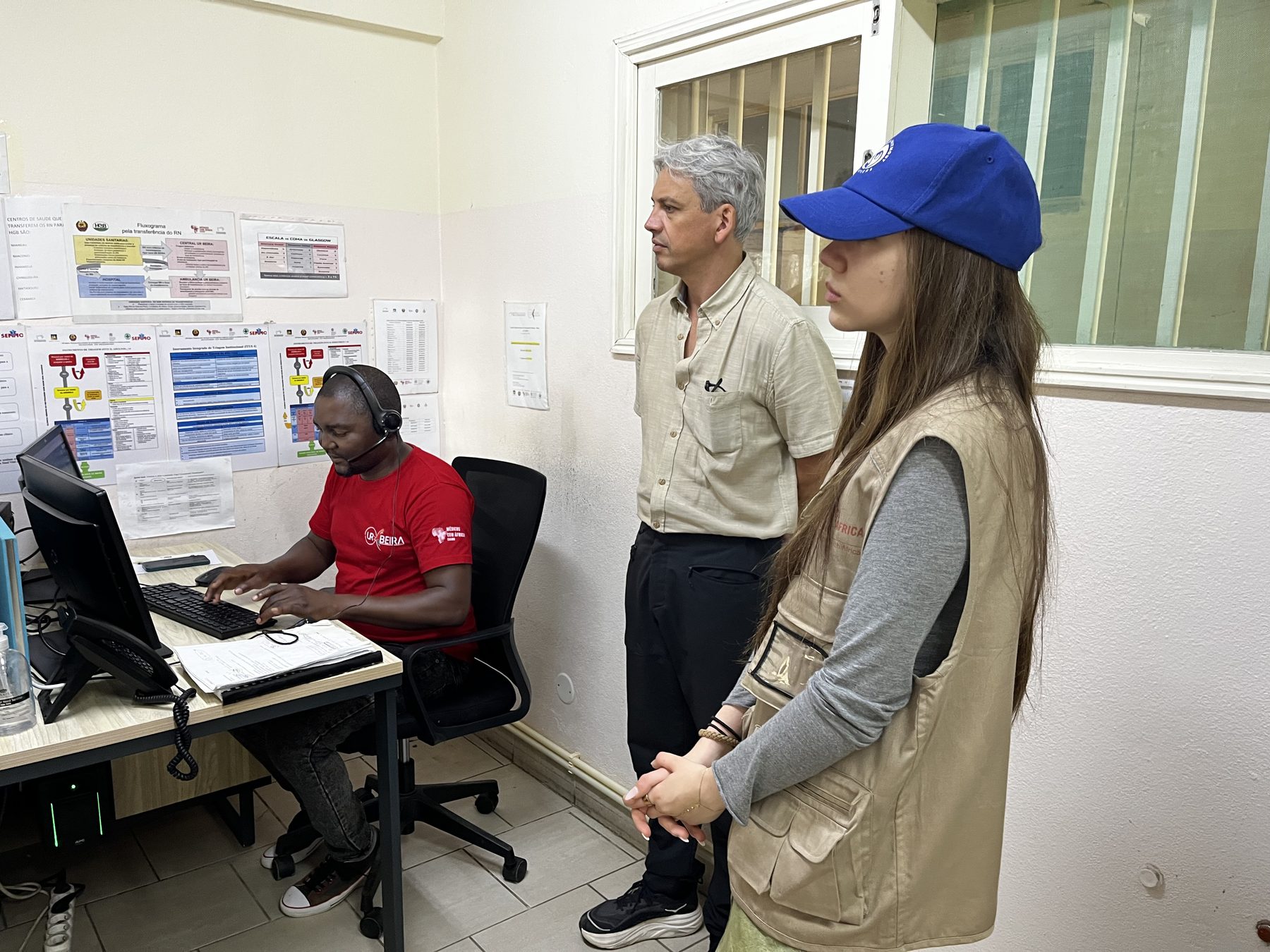 Partner staff at the Beira emergency medical dispatch centre